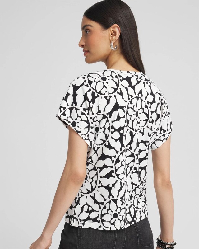 Abstract Bat Wing Sleeve Tee - image 3